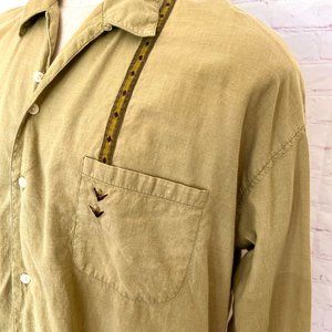Easy Travel Mens Lightweight Olive Shirt - Size Large
